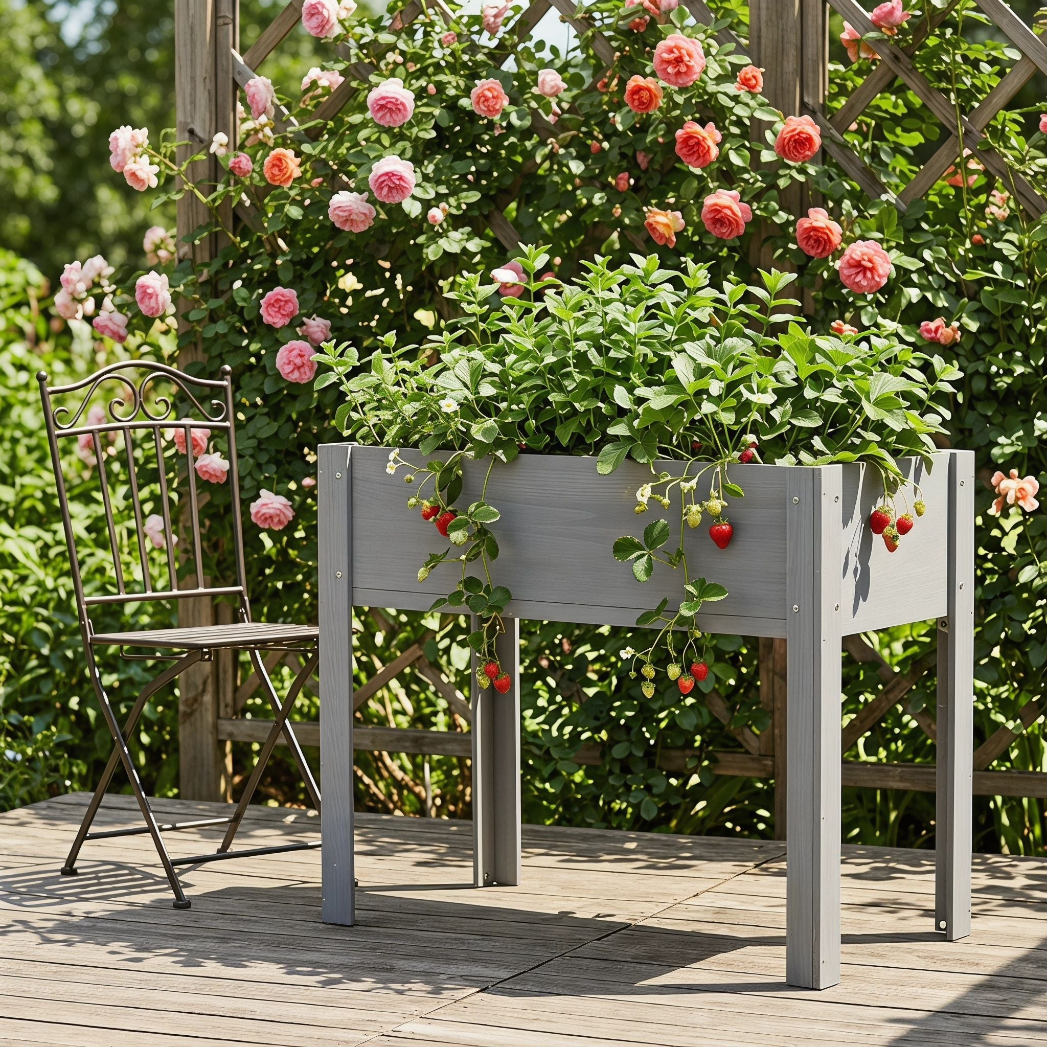 Raised Garden Bed With Legs, Elevated Planter Box For Outdoor Plants