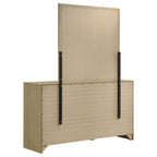 Hendricks 6-drawer Bedroom Dresser and Mirror Light Oak