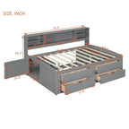 Daybed With 2 Bedside Cabinets, Upper Shelves And 4 Drawers