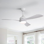 Ceiling Fan With 3 Blades, Remote Control, Reversible DC Motor, Noiseless Operation, 3 Downrods