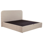 Anders Upholstered Eastern King Storage Lift Platform Bed Beige