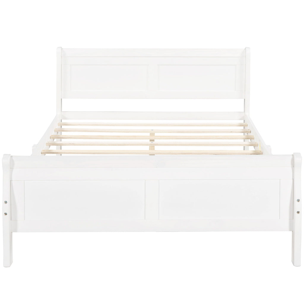 Platform Bed Frame Mattress Foundation Sleigh Bed With Headboard / Footboard / Wood Slat Suppor