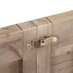 Rustic Dining Table With Metal Support - Natural