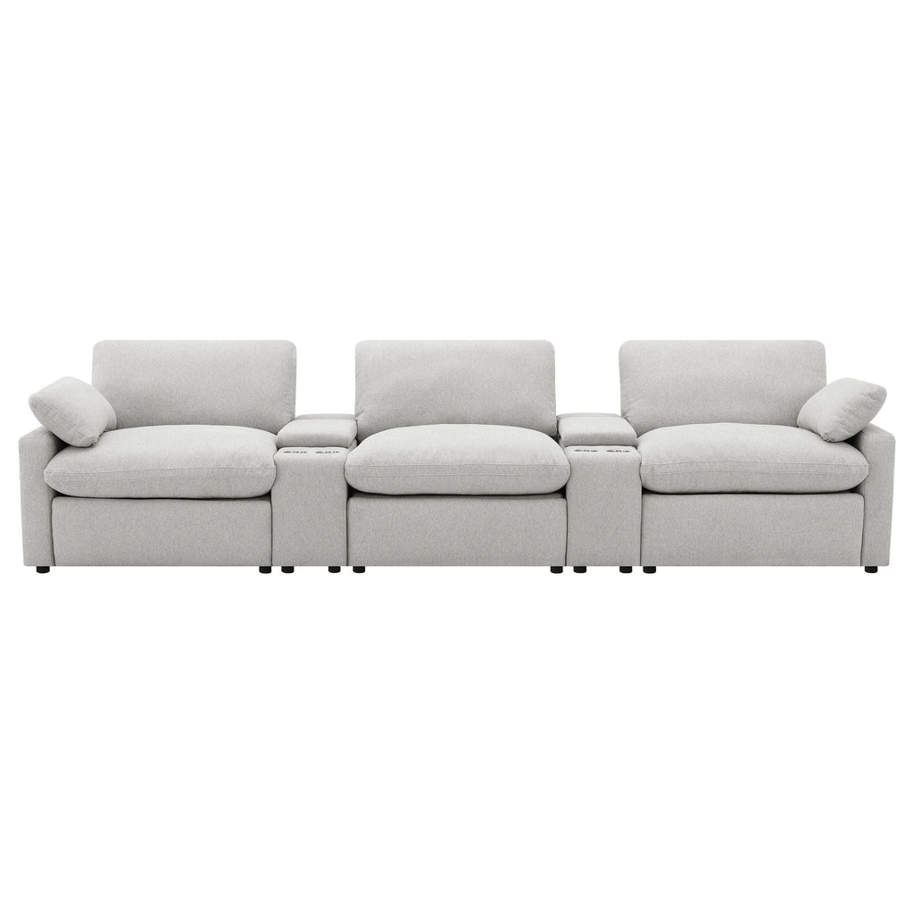 Collins 5-Piece Power Reclining Home Theater Seating Grey