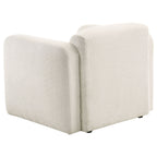 Dorset Fabric Upholstered Round Track Arm Accent Chair White