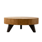 Round Retro Coffee With Solid Wood Legs