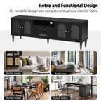 TV Stand For TVs Up To 75", Entertainment Center Media Console For Living Room - Black