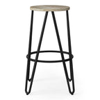 Simeon - Multifunctional Metal Stool With Wood Seat
