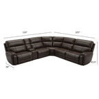 Brazil - Power Sectional With Adjustable Headrest & Footrest - Dark Brown