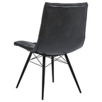 Aiken Faux Leather Upholstered Dining Side Chair Charcoal Grey (Set of 4)