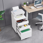 Contemporary 3 Drawer Mobile Filing Cabinet With Lock, Metal Office Storage For Legal / Letter Size
