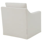 Winter Upholstered Sloped Arm Accent Swivel Chair Beige
