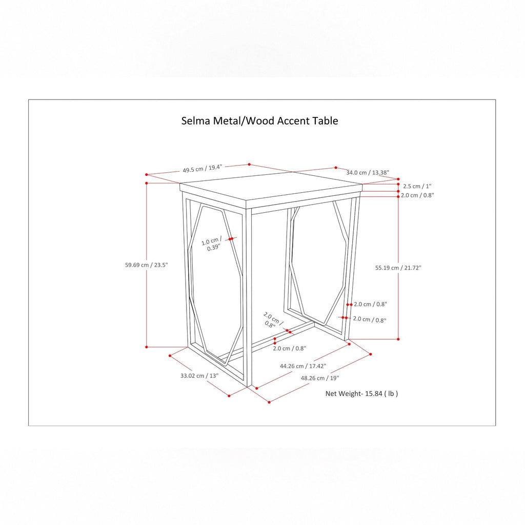 Selma - Handcrafted Metal And Wood Accent Table