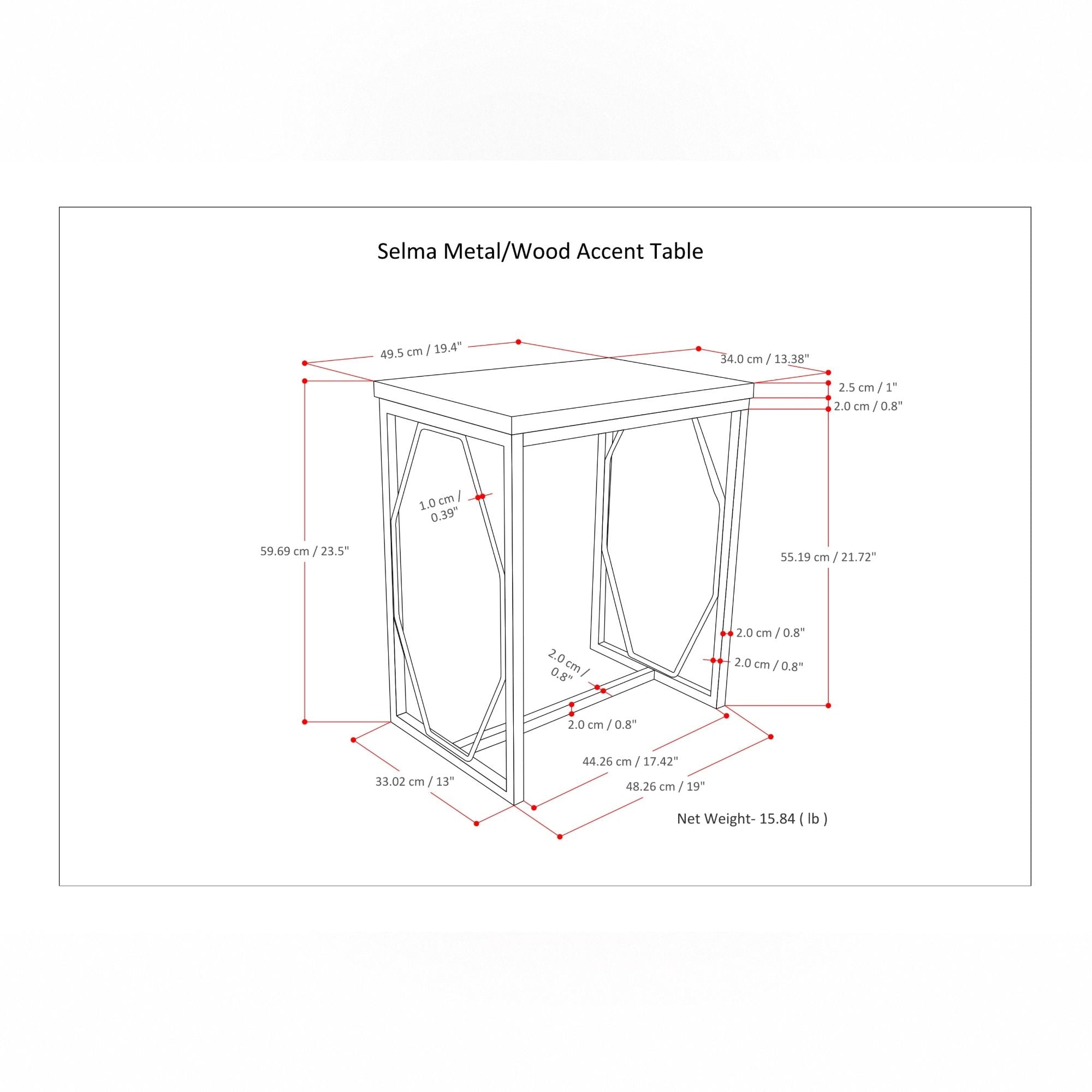 Selma - Handcrafted Metal And Wood Accent Table