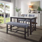 Yelena - Counter Height Chair (Set of 2) - Fabric & Weathered Espresso