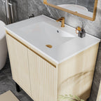 Bathroom Vanity With Ceramic Sink, Floor-Standing Design, Soft-Closing Drawers