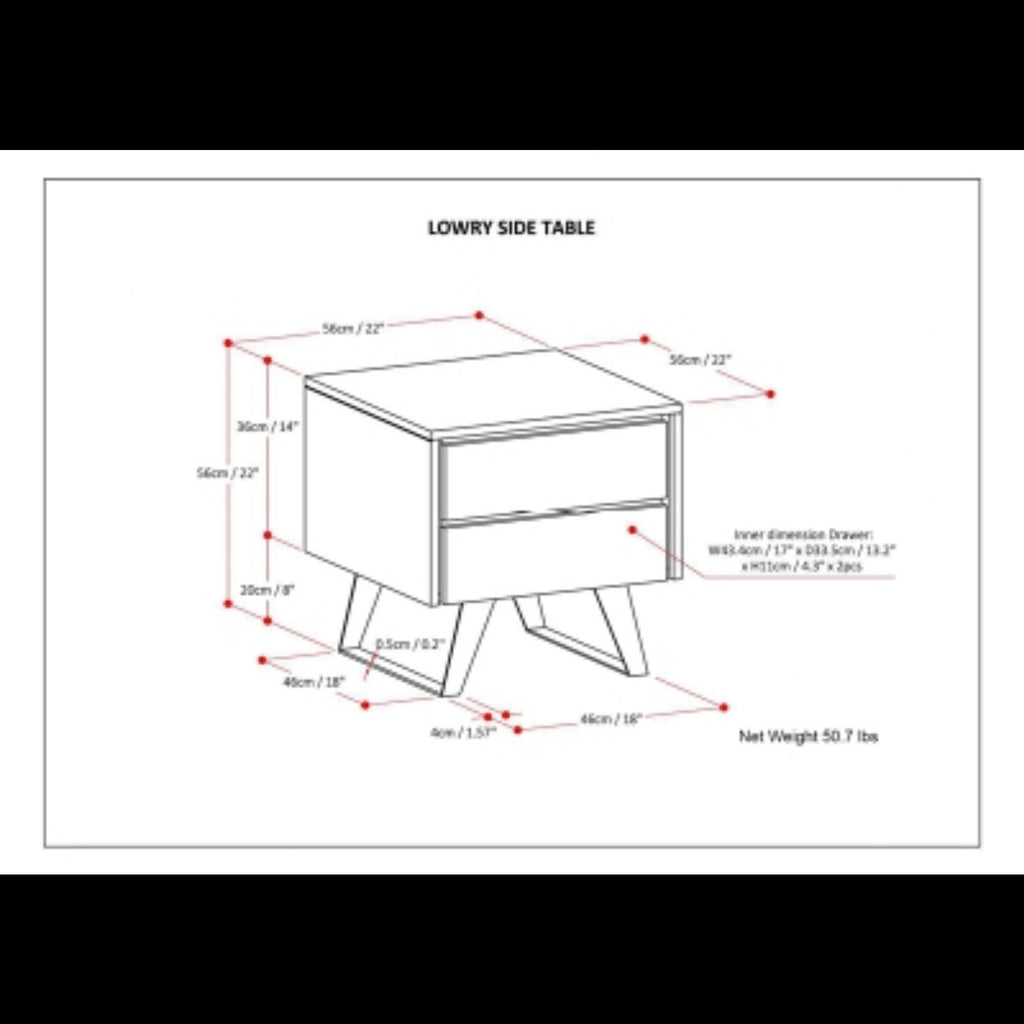 Lowry - Side Table - Natural