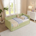 Gingham Daybed With USB Charging Port, Wave-Shaped Design