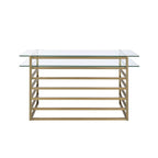 Shona - Writing Desk - Clear Glass Top & Antique Gold