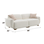Darius - Boucle Sofa With 2 Toss Pillows - Beige
