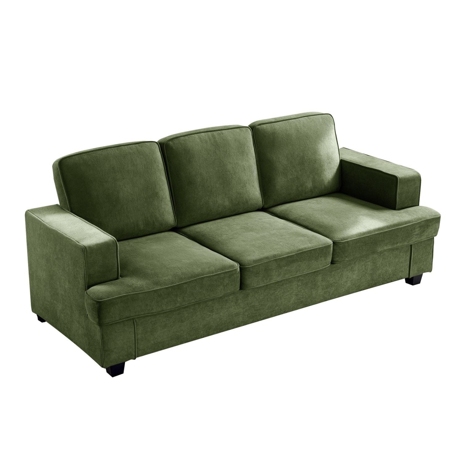 Modern Sofa, Comfortable 3 Seater Couch With Deep Seating, Loose Back Cushions, Wide Arms