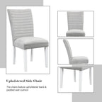 Elizaveta - Side Chair (Set of 2) - Gray Velvet &White High Gloss