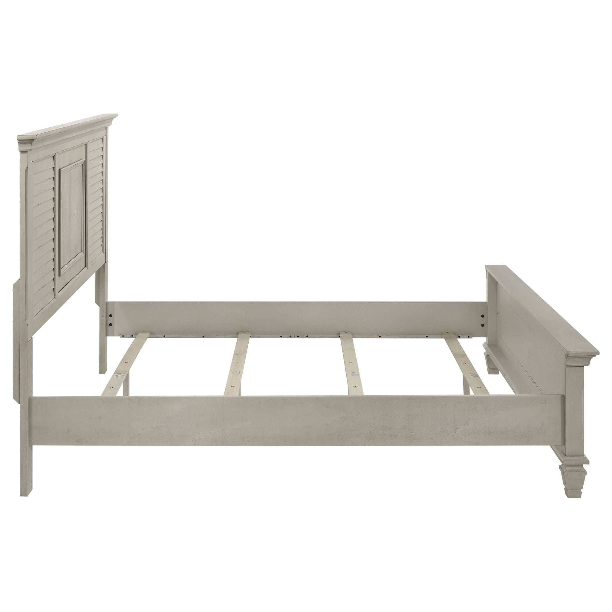 Franco Wood Eastern King Panel Bed Distressed White