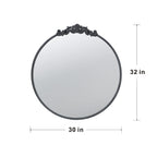 Classic Design Mirror With Baroque Inspired Frame For Bathroom, Entryway Console Lean Against Wall