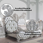 Valkyrie - Eastern King Bed - Synthetic Leather & Antique Platinum
