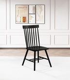 Andrews Windsor Spindle Back Dining Side Chair Black (Set of 2)