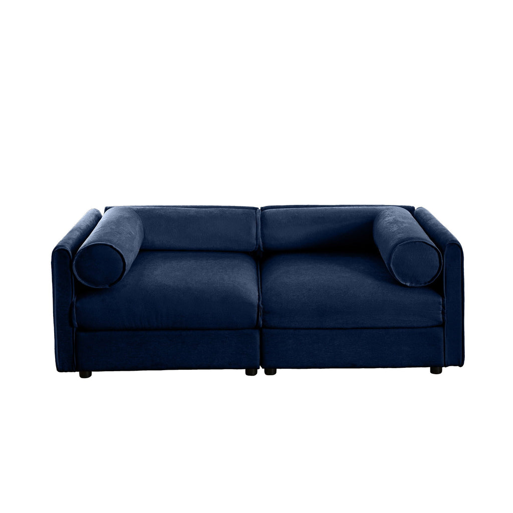 Stylish Sofa With Storage Seat And Cylindrical Backrest