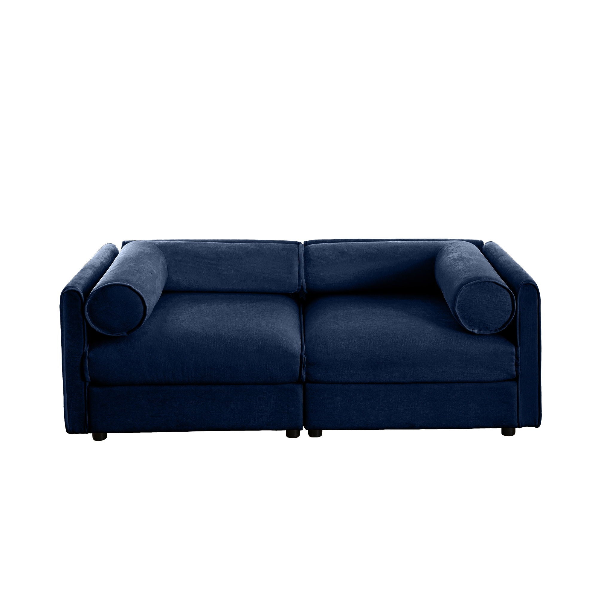 Stylish Sofa With Storage Seat And Cylindrical Backrest