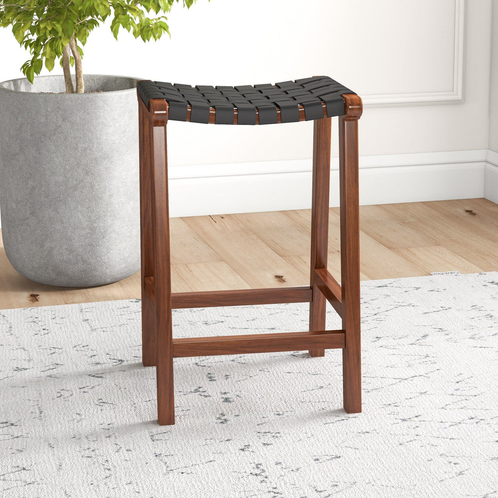 James - Mid-Century Modern Genuine Counter Stool