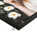 Beauty Posters Beauty Lady Wall Art And Floral Canvas Artwork For Living Room - Ivory / Gold
