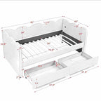 Gingham Daybed With USB Charging Port, Wave-Shaped Design