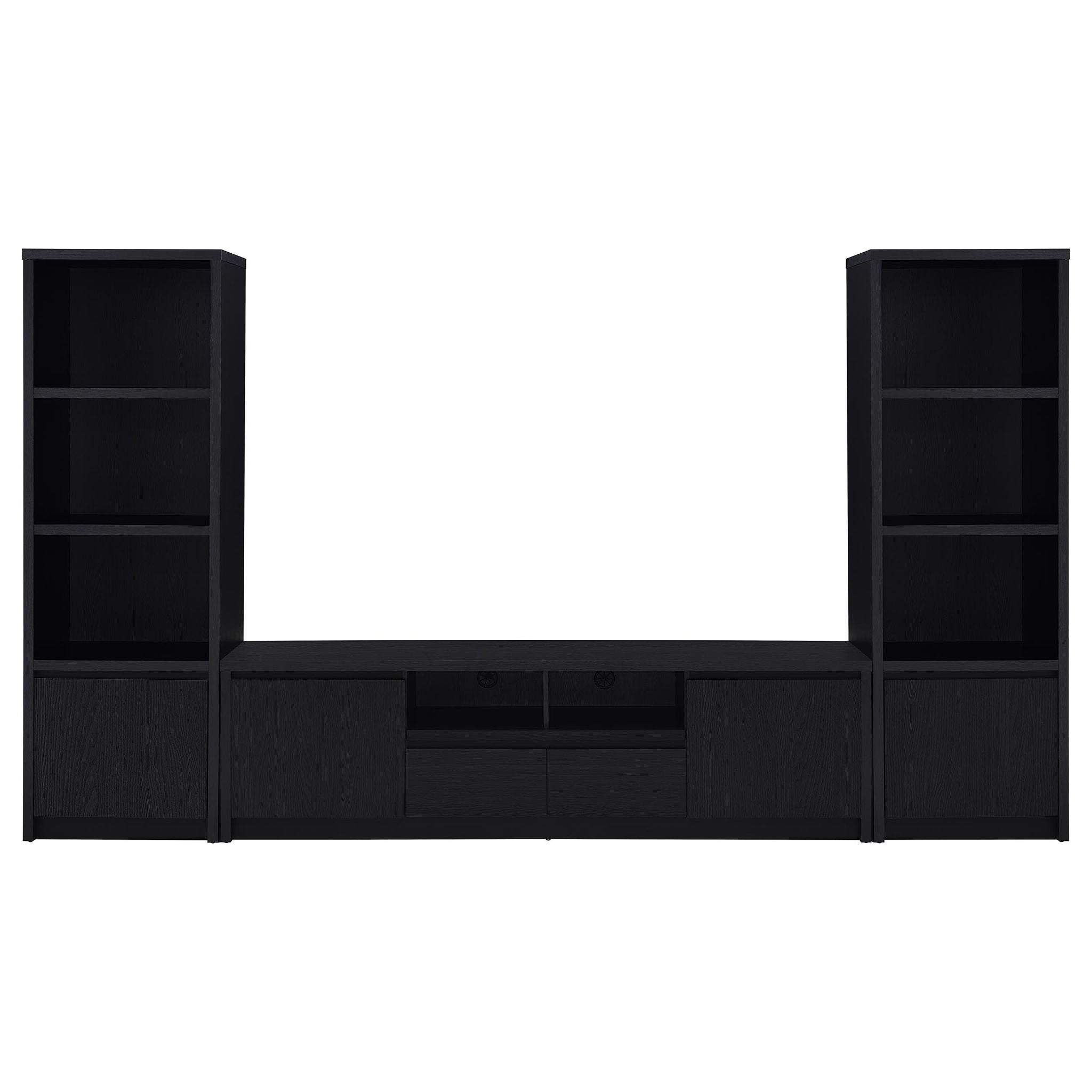 Winfield 3-piece Entertainment Center 78-inch TV Stand Black
