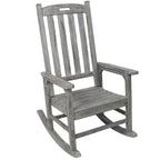 Oversized Porch Rocker Chair With Wide Seat And Tall Backrest