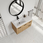 Wall Mounted Floating Bathroom Vanity With Sink, Door & Drawers Modular Cabinet