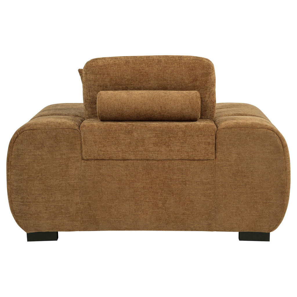 Octavia Upholstered Track Arm Accent Chair Amber