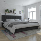 King Upholstered Bed With Storage - Black