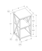 3 Tier Accent Table, Side Marble Look Contemporary & Modern