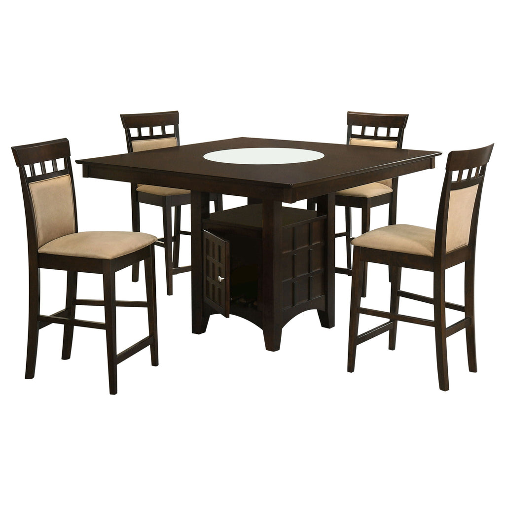 Gabriel 5-piece Square Counter Height Dining Set Cappuccino
