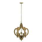 Farmhouse Chandelier, 6 Light Wood Chandelier Pendant Light Fixture With Adjustable Chain For Dining Room Living Room Entryway, Bulb Not Included
