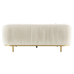 Martina - Sofa With 2 Pillows - Ivory Velvet