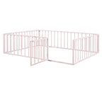 Metal Floor Bed Frame With Fence And Door