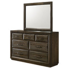 Atlas 7-drawer Bedroom Dresser and Mirror Set Dark Oak