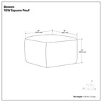 Bowen - Square Pouf - Black