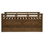 Carlsbad Wood Twin Captains Bed With Trundle Medium Brown
