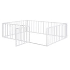 Metal Floor Bed Frame With Fence And Door