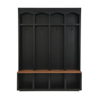 Entryway Hall Tree With Bench, 4 Hooks & Open Storage Space